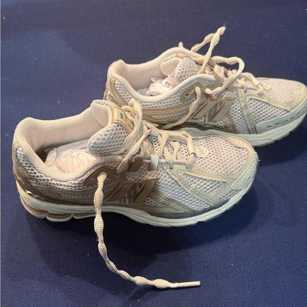 New Balance Light Tan Mesh Sneakers - Picture 4 of 8